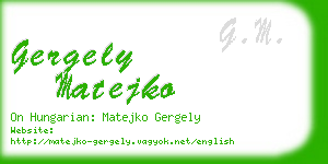 gergely matejko business card